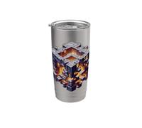 Science Geek regali Geometria Hypercube Bicchiere termico in acciaio inox doppia parete
