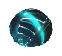 Science Gene - Cuffia da doccia per donne e uomini, grande, riutilizzabile, a doppio strato, impermeabile, con fascia elastica, per tutte le acconciature, adatta ai viaggi