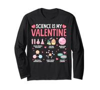 Science is My Valentine STEM Love Chemistry Hearts Maglia a Manica