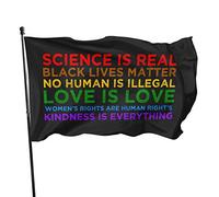Science is Real Black Lives Matter - Bandiera decorativa a prova di scolorimento, protezione UV con occhielli in ottone, 9 x 1,5 m
