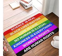 Science Is Real Black Lives Matter Blm Love Rainbow Zerbino Ingresso Antiscivolo Tappeto Entrata Lavabile In Lavatrice Tappeto Da Bagno Per Corridoio Vasca Esterno 40X60Cm
