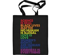 Science is real Black lives matter - LGBT Gay Pride Tote Bag One Size Nero