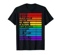 Science is Real Black Lives Matter Shirt LGBT Rainbow Flag Maglietta