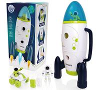 Science Kidz Space Rocket Set - Giocattoli spaziali per bambini di età 3, 4, 5 anni, astronave da 42 cm con luci e suoni, 2 astronauti, auto Rover e batterie incluse, razzi giocattoli per bambini