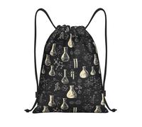 Science Lab Doodle Pattern A Print Unisex Zainetto Casual Zaino Con Coulisse Regolabile Borsa Con Coulisse Per Calcio Palestra Viaggio
