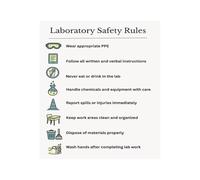 Science Lab Safety Rules Poster High School Classroom Decor Educational for Students Teacher Chemistry Biology(Framed,08X12inch(20X30cm))