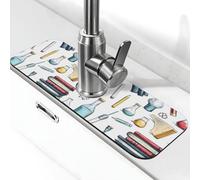 Science Lab - Tappetino per rubinetto con stampa (2) per lavello da cucina, tappetino paraspruzzi assorbente ad asciugatura rapida, tappetini per lavello da cucina per lo scarico del rubinetto