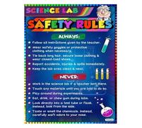 Science Rules Sign Classroom Decor for Middle School High School Teacher Supplies Educational Poster Laboratory Wall-Art(Framed,12x18inch(30x45cm))