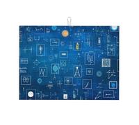 Science - Tappetino scolapiatti per bancone della cucina, in microfibra, assorbente, riutilizzabile, lavabile, extra large, 45,7 x 61 cm