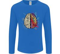 Science Vs Arte Cerebrale Art IQ Fisica Uomo Manica Lunga T-Shirt