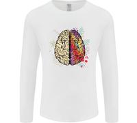 Science Vs Arte Cerebrale Art IQ Fisica Uomo Manica Lunga T-Shirt