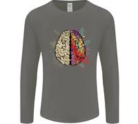Science Vs Arte Cerebrale Art IQ Fisica Uomo Manica Lunga T-Shirt