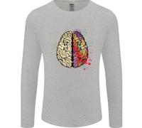Science Vs Arte Cerebrale Art IQ Fisica Uomo Manica Lunga T-Shirt