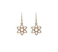 ScienceFox Atom Orecchini a perno in argento Sterling 925 in oro rosa con simbolo atomico come regalo per la fisica chimica scienziati studenti scienziati, Argento