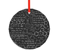 Scienza astratta Chimica, Ciondolo rotondo in vetro, decorazione da appendere per feste di Natale e caminetto.