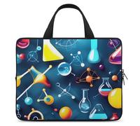 Scienza astratta Chimica Custodia per laptop ultra sottile, leggera e impermeabile 17 pollici, materiale in neoprene resistente, borsa protettiva portatile per computer con cinturino da polso