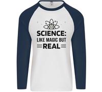 Scienza Come Magia But Vero Divertente Geek Secchione Uomo L/S Baseball T-Shirt