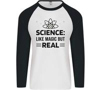 Scienza Come Magia But Vero Divertente Geek Secchione Uomo L/S Baseball T-Shirt