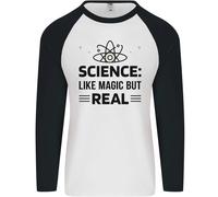 Scienza Come Magia But Vero Divertente Geek Secchione Uomo L/S Baseball T-Shirt