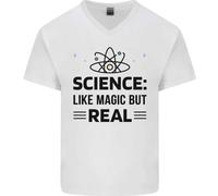 Scienza Come Magia Ma Reale Divertente Geek Nerd Maglietta In Cotone A V