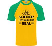 Scienza Come Magia Ma Reale Divertente Geek Nerd Uomo S/S Maglietta Baseball