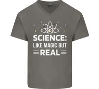 Scienza Come Magia Ma Reale Divertente Nerd Geek Maglietta In Cotone A V