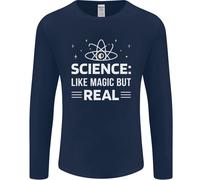 Scienza Come Magia Ma Reale Divertente Nerd Geek Uomo Manica Lunga T-Shirt