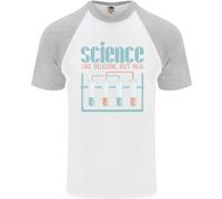 Scienza Come Religione Ateo Ateismo Evoluzione Maglietta Baseball S/S Da Uomo