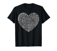 Scienza Doodle Cuore Fisica Chimica Biologia Maglietta