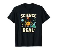 Scienza è Reale Divertente Cartoon Atom Design Insegnanti Studenti Maglietta