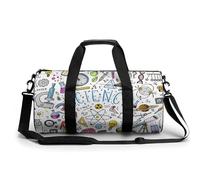 Scienza Educazione Doodle Borsa da Palestra Portatile per Donne E Uomini Viaggio Duffel Bag per Sport Stampa Gymbag Divertente Yoga Bag
