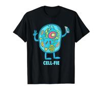 Scienza Insegnante Camicia Cell Fie Scienza Gioco di Parole Biologia Insegnanti Maglietta con Stampa Grafica Economica, Uomo, Nero, XL