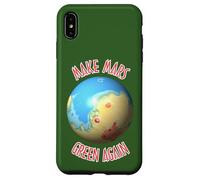Scienza Nero Blu Rosso Marte Terraforming Cartografia Custodia per iPhone XS Max