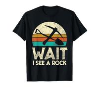 Scienza Regalo Divertente Wait I See A Rock Retro Geologia Maglietta