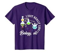 Scienza Regalo per Nerd Biologo Microbiologia Biologia Maglietta, Bambini, Viola, 3 Anni