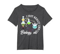 Scienza Regalo per Nerd Biologo Microbiologia Biologia Maglietta, Donna Plus-Size, Grigio Scuro, 5X