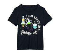 Scienza Regalo per Nerd Biologo Microbiologia Biologia Maglietta, Donna Plus-Size, Nero, 1X