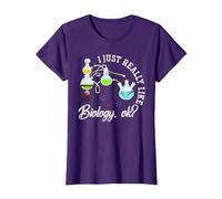Scienza Regalo per Nerd Biologo Microbiologia Biologia Maglietta, Donna, Viola, XS