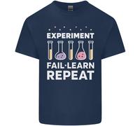 Scienza Sperimentare Fallire Ripetere Chemistry Geek Uomo Cotone T-Shirt