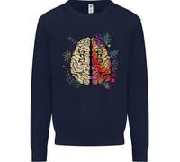 Scienza Vs Contro Artistico Cervello Arte Iq Fisica Bambini Felpa Maglione