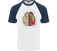 Scienza Vs Contro Artistico Cervello Arte Iq Fisica DA UOMO S/S Baseball T-Shirt