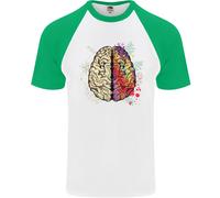 Scienza Vs Contro Artistico Cervello Arte Iq Fisica DA UOMO S/S Baseball T-Shirt