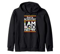 Scienziato dei Dati Melanina I Am Black History Working Mom Dad Felpa con Cappuccio