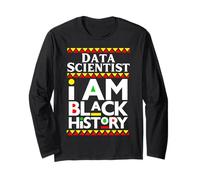 Scienziato dei Dati Melanina I Am Black History Working Mom Dad Maglia a Manica