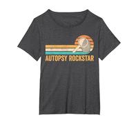 Scienziato Forense Autopsia Rockstar Maglietta, Donna Plus-Size, Grigio Scuro, 1X