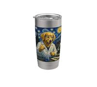 Scienziato Golden Retriever Art Dog Science Lab Experiment Bicchiere termico in acciaio inox doppia parete