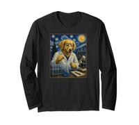 Scienziato Golden Retriever Art Dog Science Lab Experiment Maglia a Manica