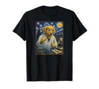 Scienziato Golden Retriever Art Dog Science Lab Experiment Maglietta