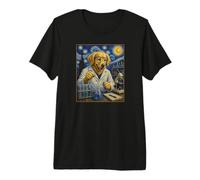 Scienziato Golden Retriever Art Dog Science Lab Experiment Maglietta Premium