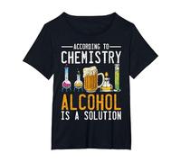 Scienziato Idea Regalo Chimico Ubriaco Birra Chimica Maglietta, Donna Plus-Size, Nero, 4X